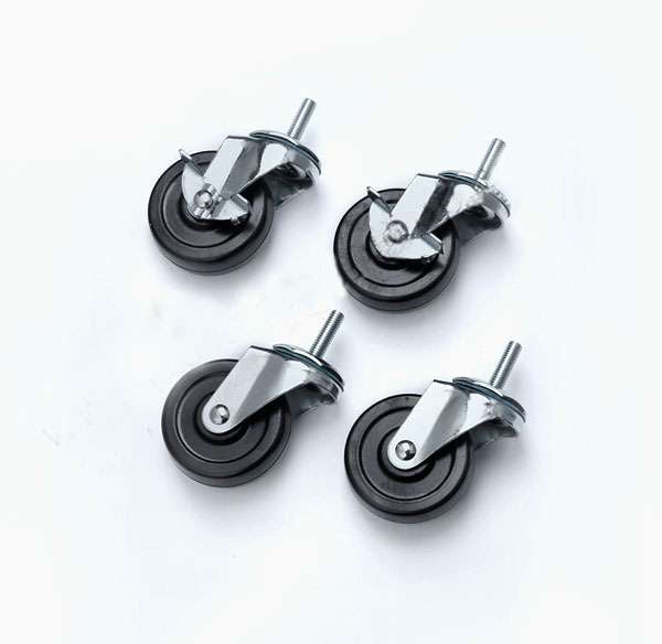 Jeu de 4 roulettes robustes de 75 mm de diamètre
