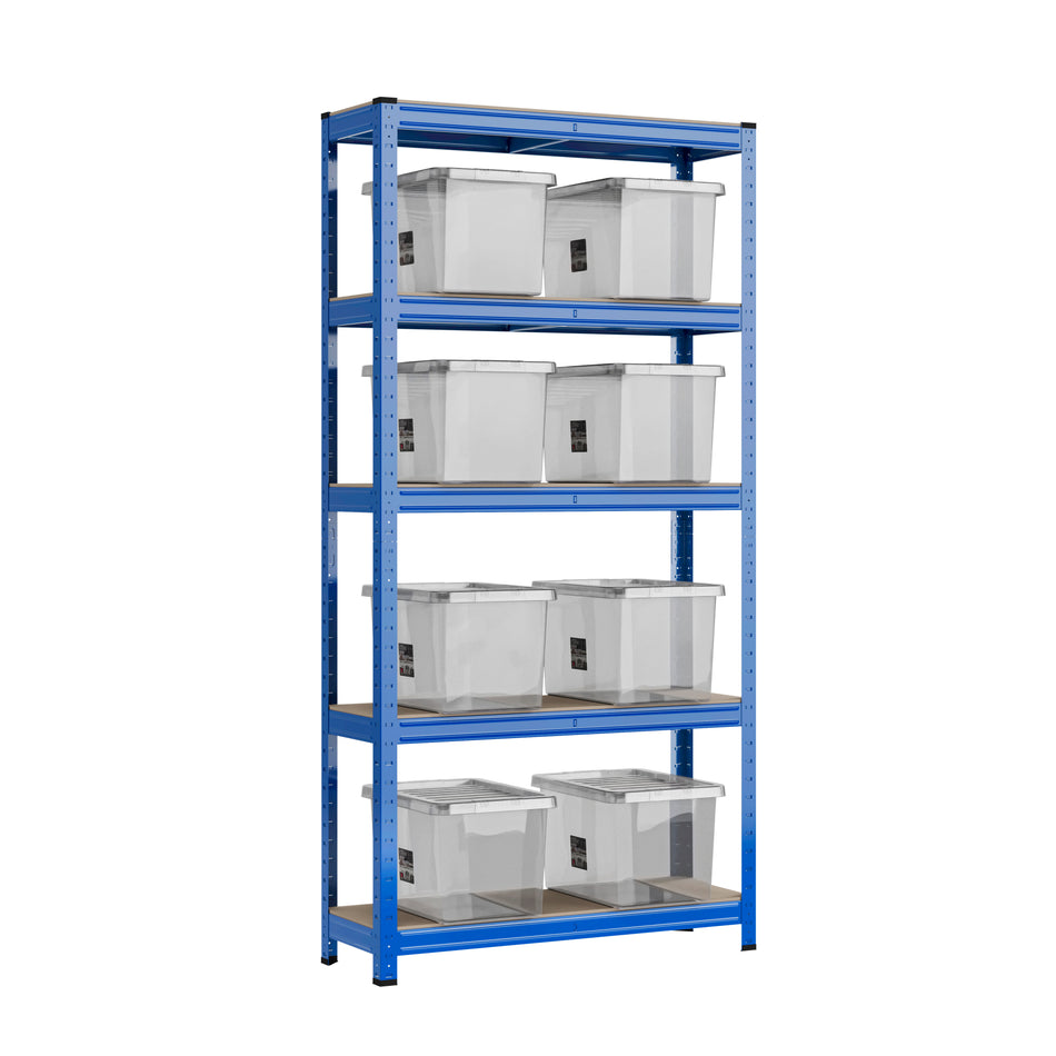 Box Level Storage Garage Shelving Unit 5 Levels 1800mm H x 900mm W x 300mm D | 8 X Wham ...