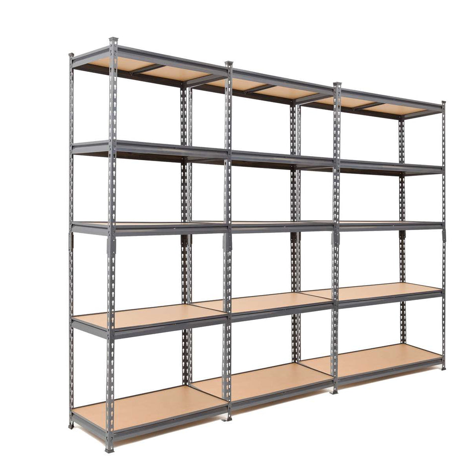 Étagère de garage en acier gris MEGA Deal à 3 baies 1800 mm H x 900 mm L x 450 mm P - 175 kg UDL par étagère