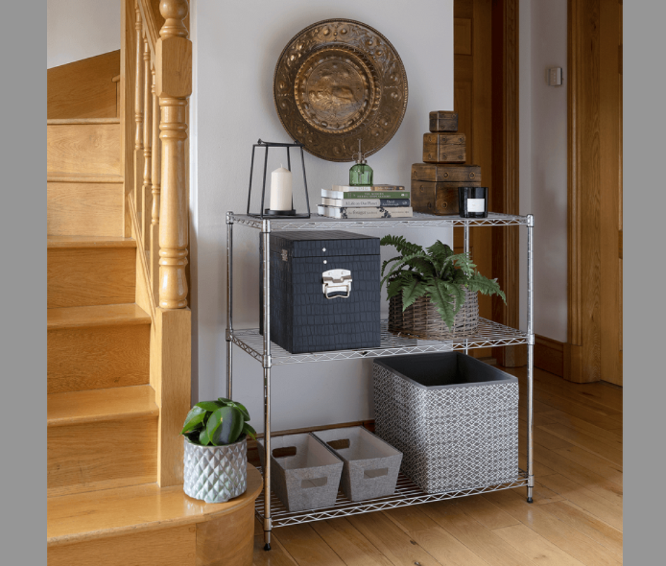 Étagère en fil métallique chromé à 3 niveaux 922 mm H x 753 mm L x 348 mm P - 115 kg UDL par étagère