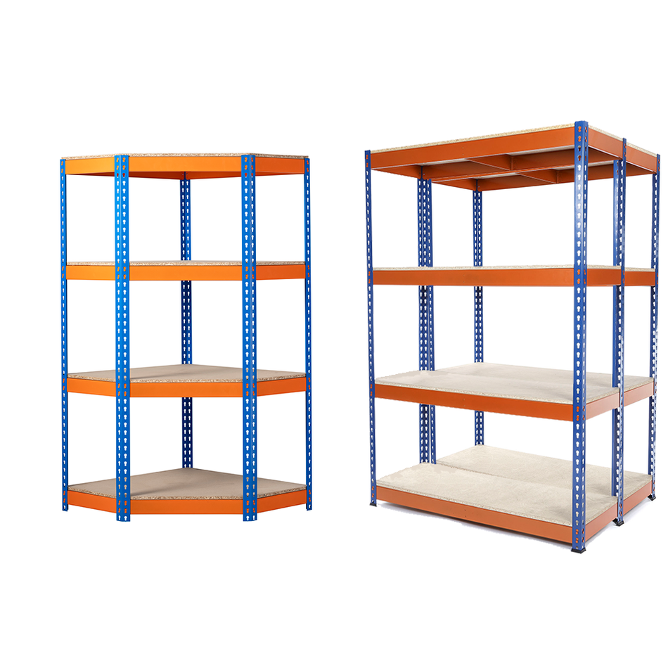 Kit d'angle d'étagère/racking robuste 4 niveaux 1800 mm H x 900 mm L x 450 mm P - 400 kg UDL par étagère