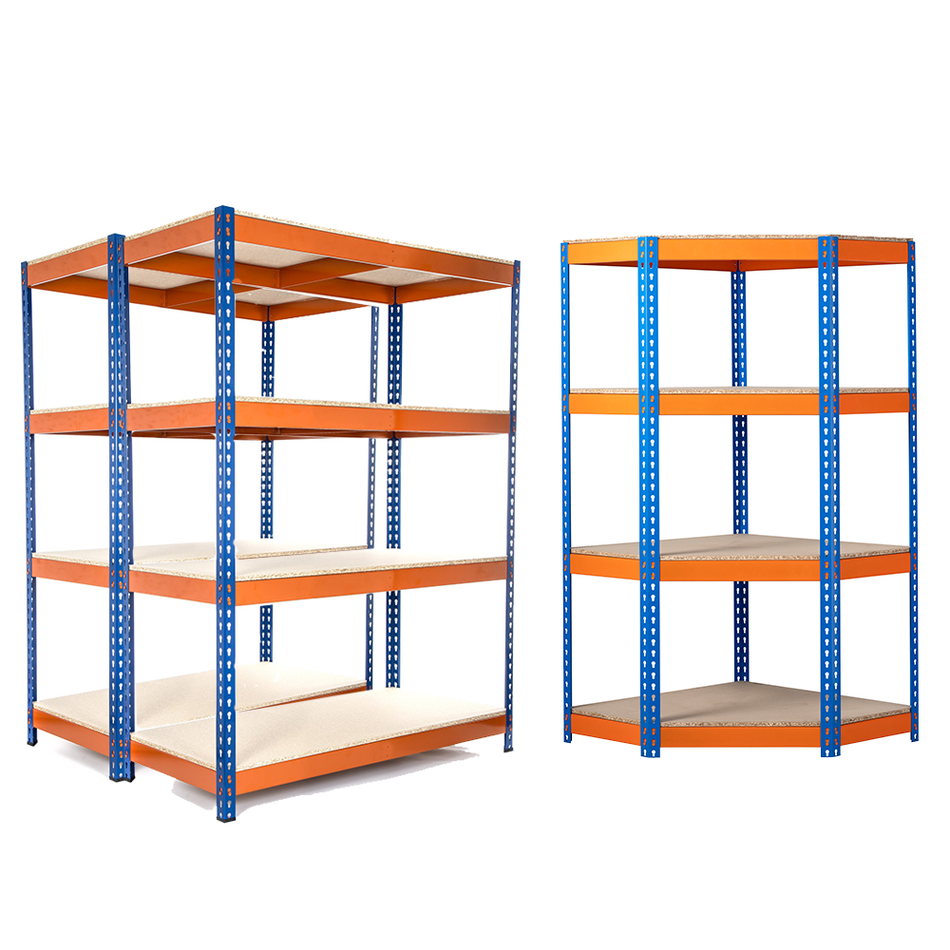 Kit d'angle d'étagère/racking robuste 4 niveaux 1800 mm H x 1200 mm L x 450 mm P - 400 kg UDL par étagère