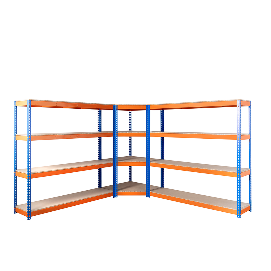 Kit d'angle d'étagère/racking robuste 4 niveaux 1800 mm H x 1800 mm L x 450 mm P - 400 kg UDL par étagère